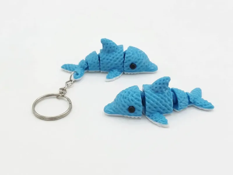 Mini knitted flexi dolphin + keychain