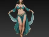 Sexy Arab woman with big breasts, belly dancing-4