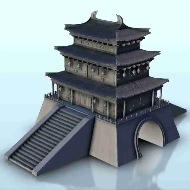 Palazzo a due piani con scale doppie 3 - Giappone Cina Corea