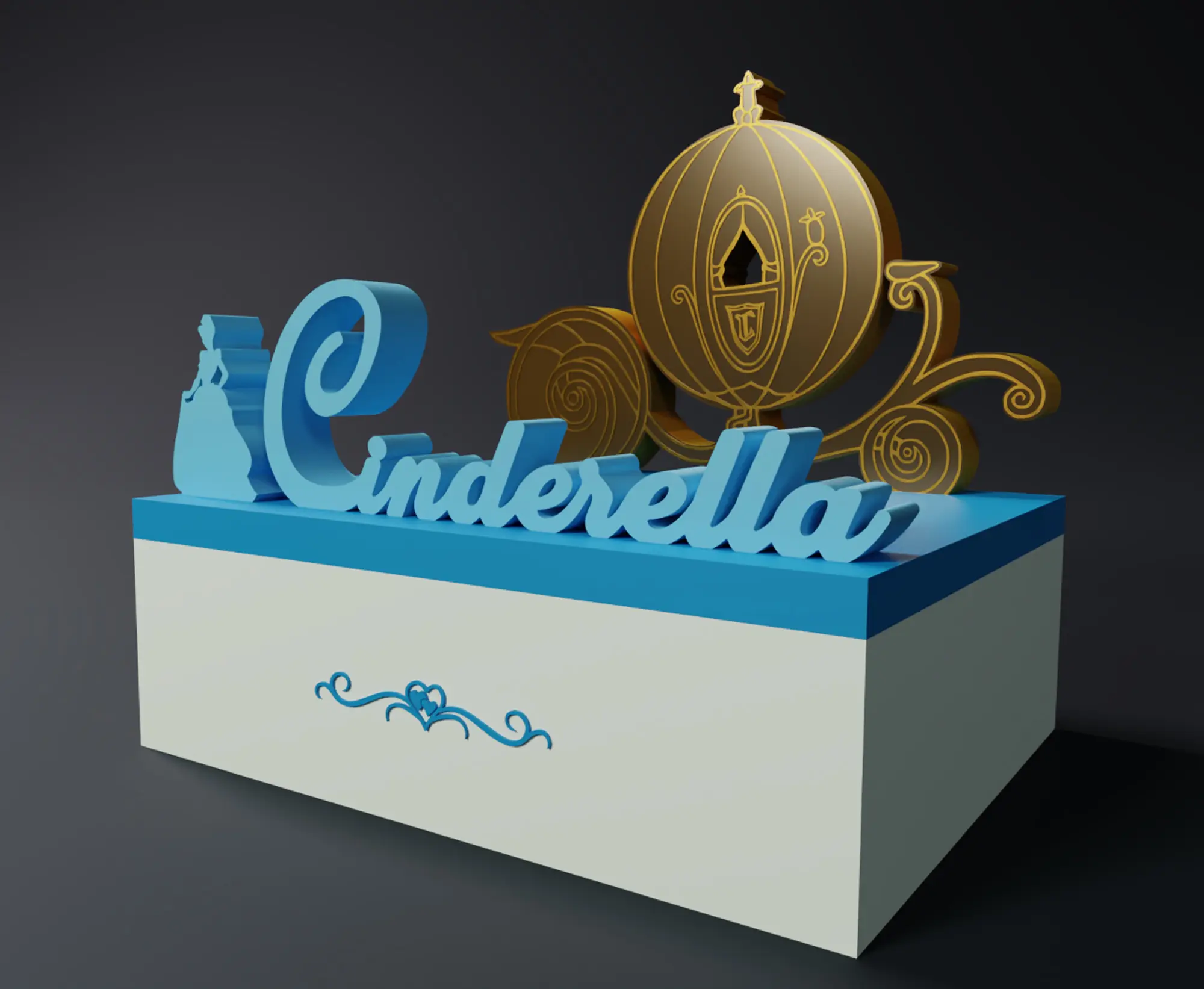 CAIXA PRINCESA CINDERELA DA DISNEY - VERSÃO CARRUAGEM