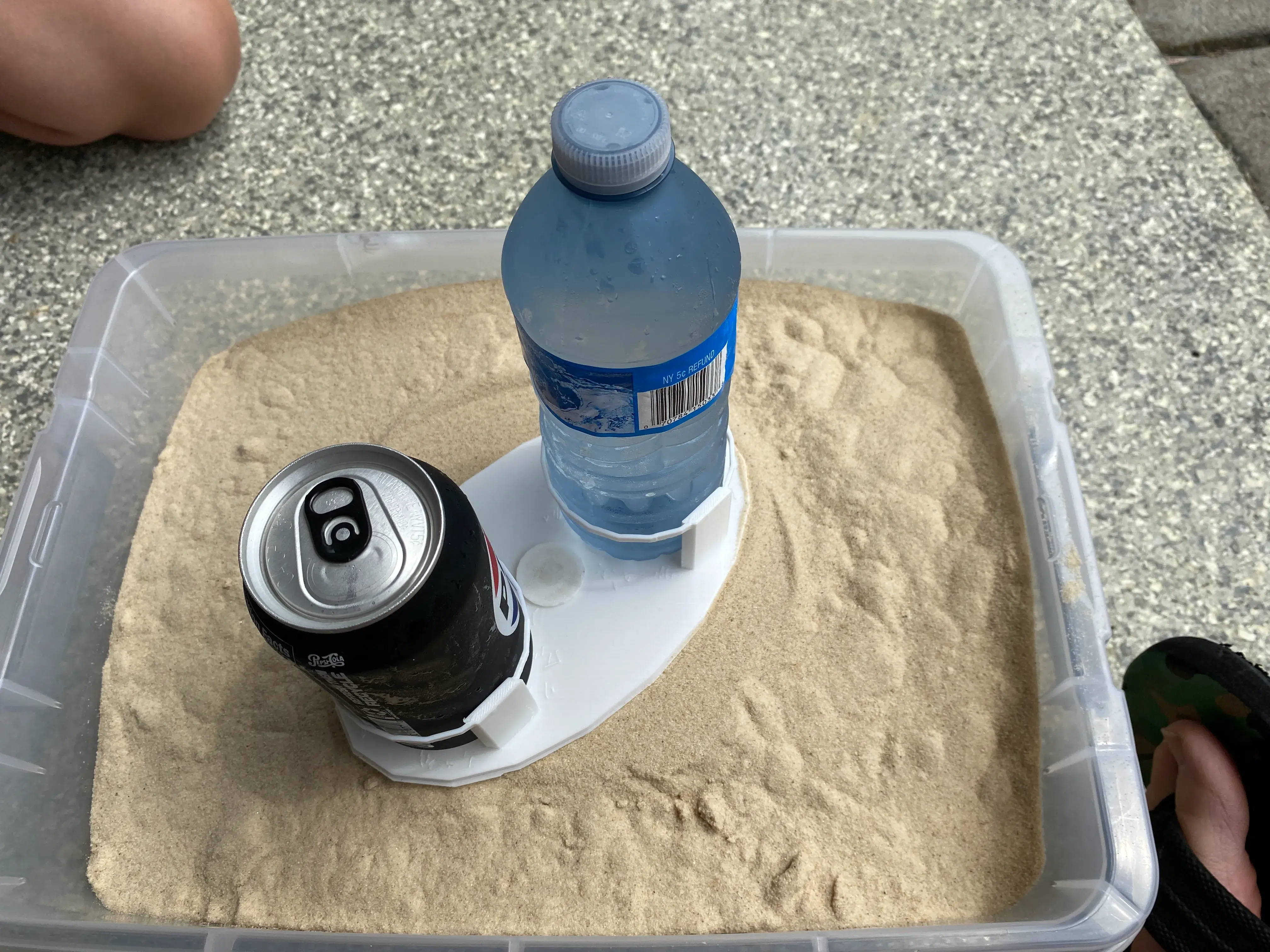 Beach Cup Holder Tray for two cans or water bottles