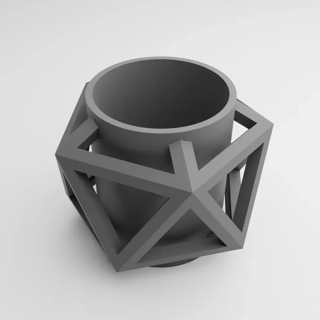 pencil holder desk organizer geometric icosahedron