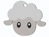 Sheep Head - Farm Animals - Keychain (Double Sided)-0