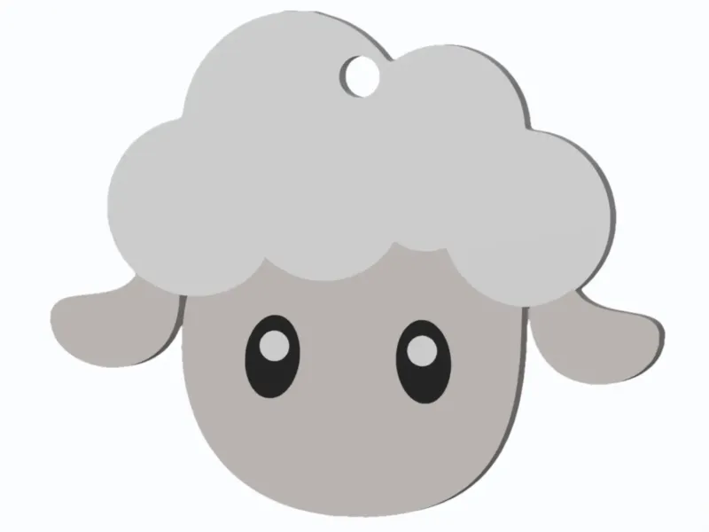 Sheep Head - Farm Animals - Keychain (Double Sided)