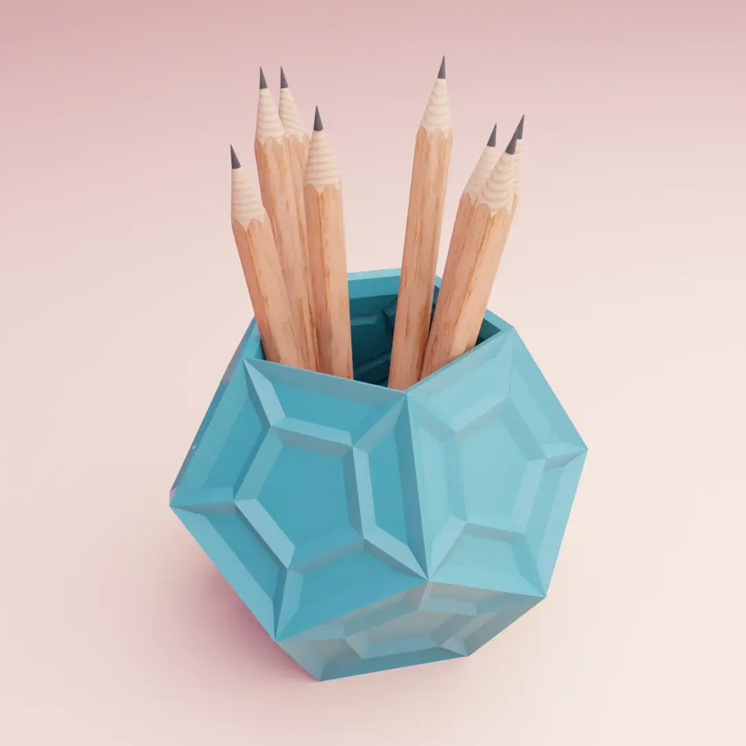 cool dodecahedron pencil holder idea
