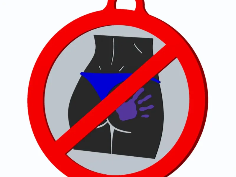Butt Clap - Forbidden Traffic Sign v2 - Keychain
