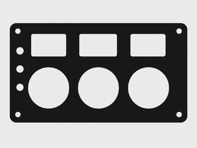 Tri-Gauge Marine Dashboard Panel – 200 × 100 mm (3 mm PETG)