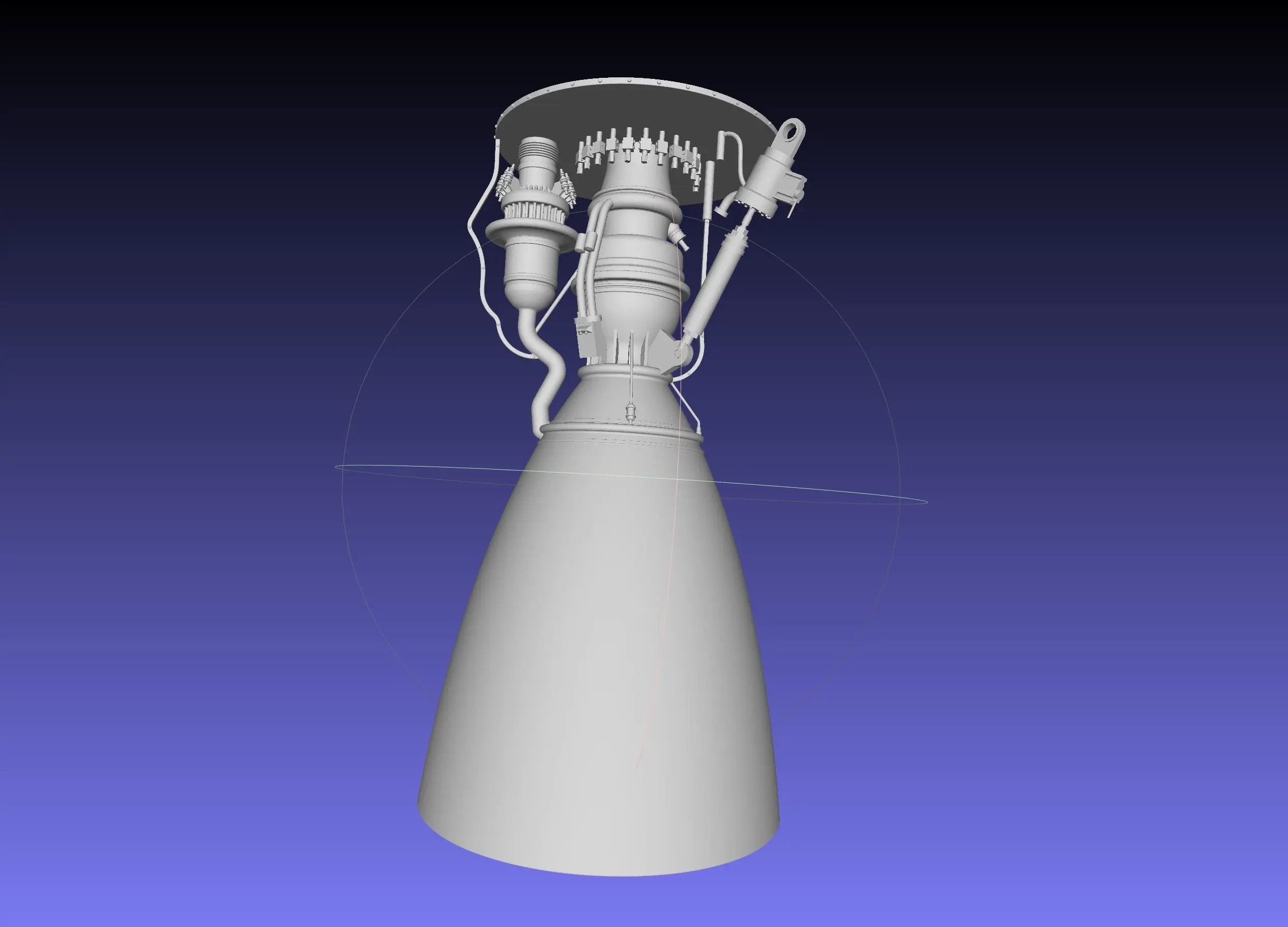 Space-X Raptor BFR Engine Simplified Printable Model