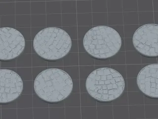 25mm terrain base - worn cobblestone pattern