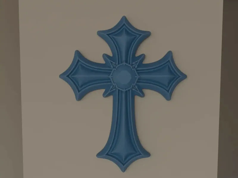 Ornate Decorative Cross 3D Model STL for Print