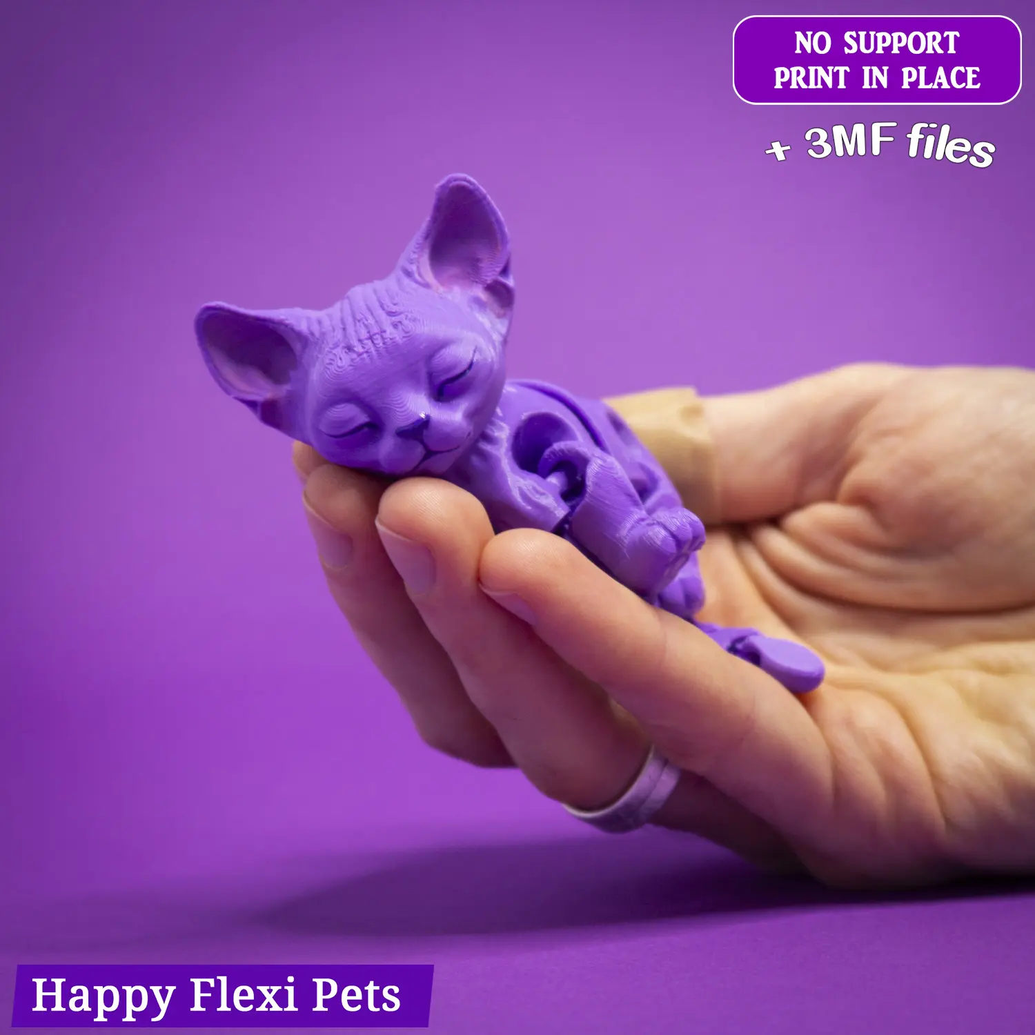 Articulated sphynx cat toy - Happy Flexi pets - cat figurine