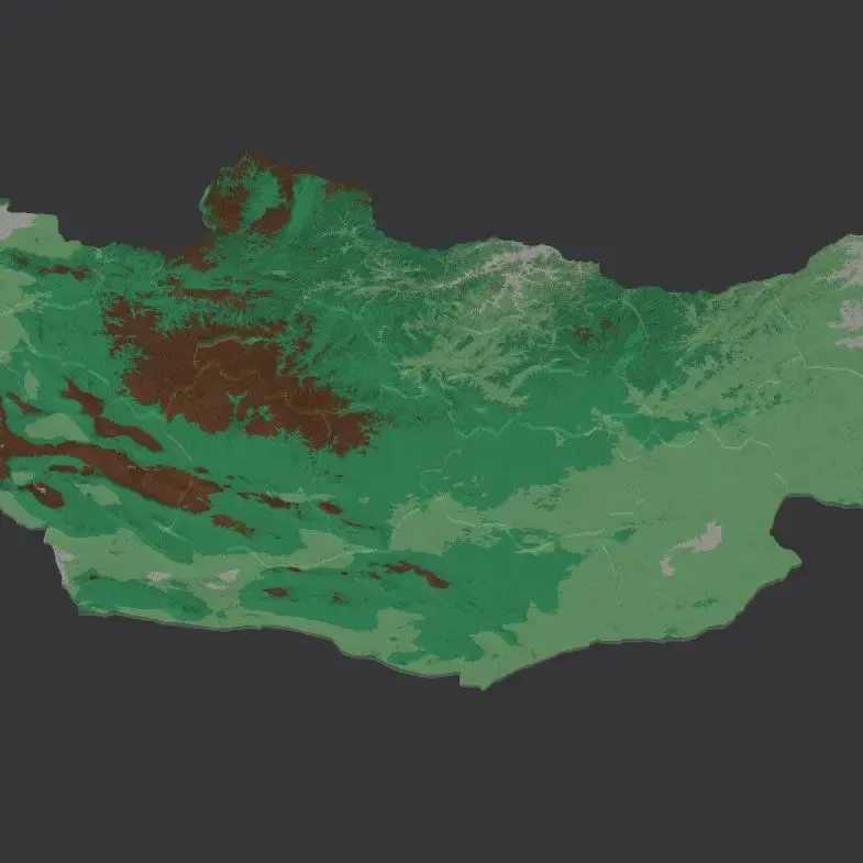 Provinces of Mongolia. 3D Map puzzle (22-piece)