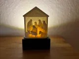 Weihnachtskrippe mit LED Sockel-1