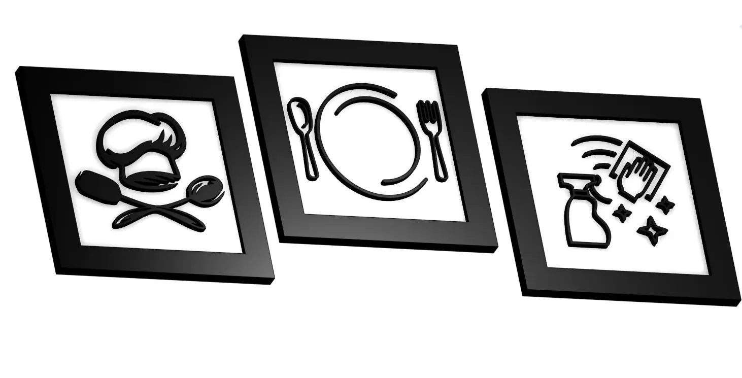 KITCHEN DECOR | COOK - EAT - CLEAN | MODERN DECOR - Art