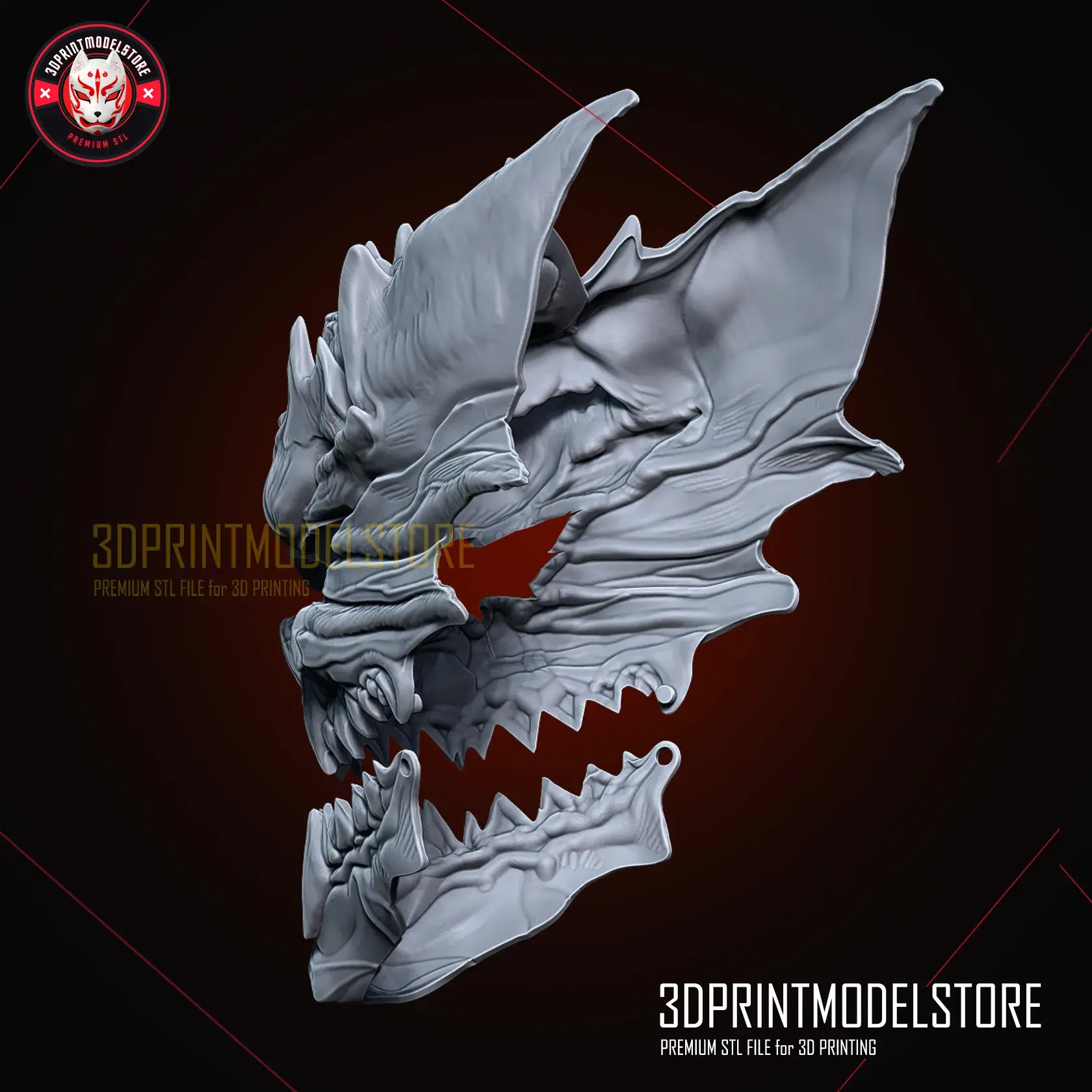 Kaiju No 8 Mask Movable Jaw - Monster 8 Hibino Kafka Cosplay | 3D ...