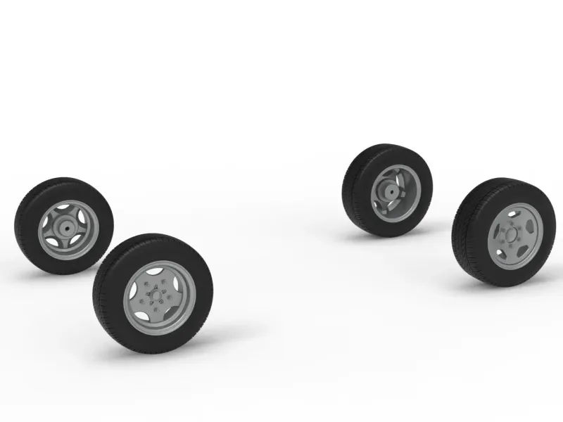 Wheel Set of New Zealand Vintage Stock car Scale 1:25