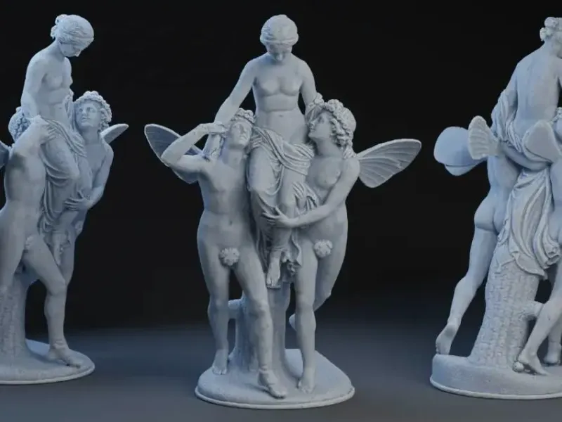 💞 Psyche and Zephyrus – 3D Printable Classical Sculpture