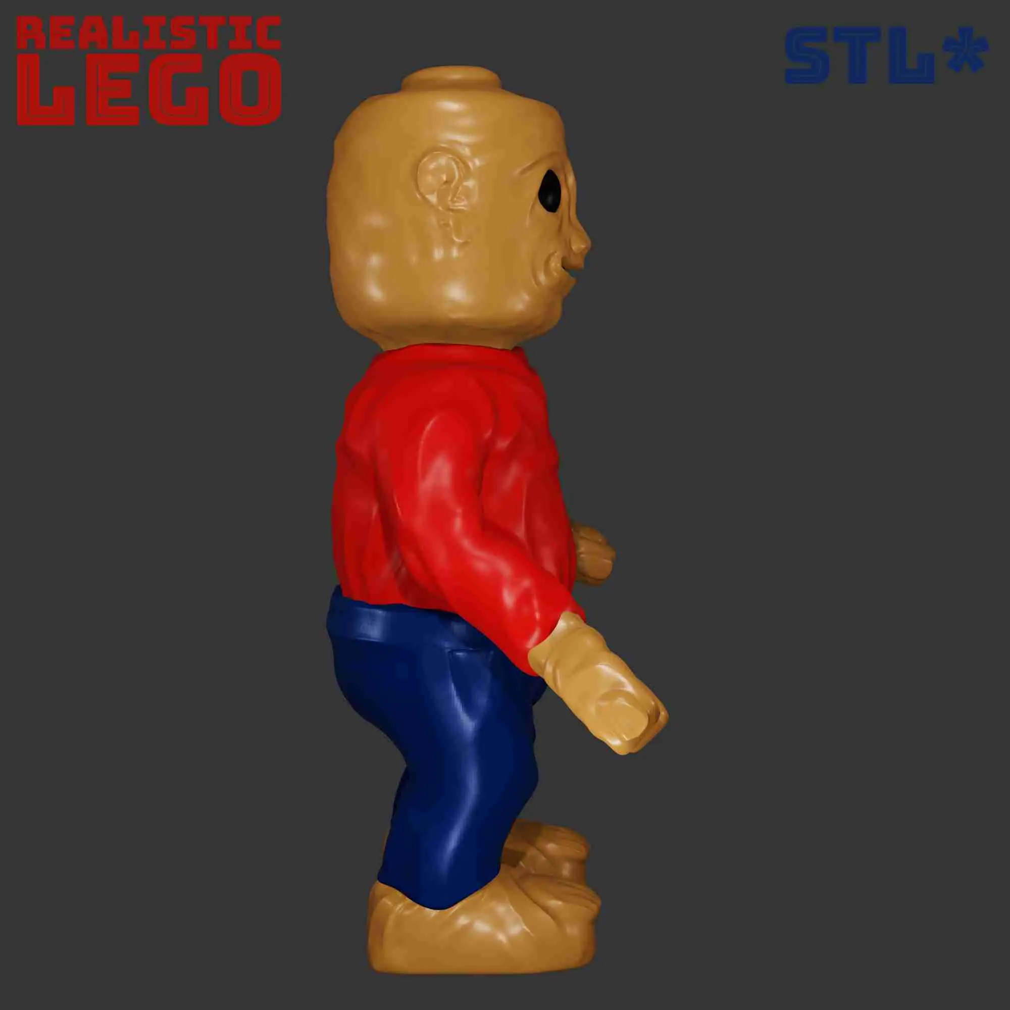 LEGO. HOMBRE LEGO REALISTA - MINIFIGURA ESPELUZNANTE. mODELO 3D