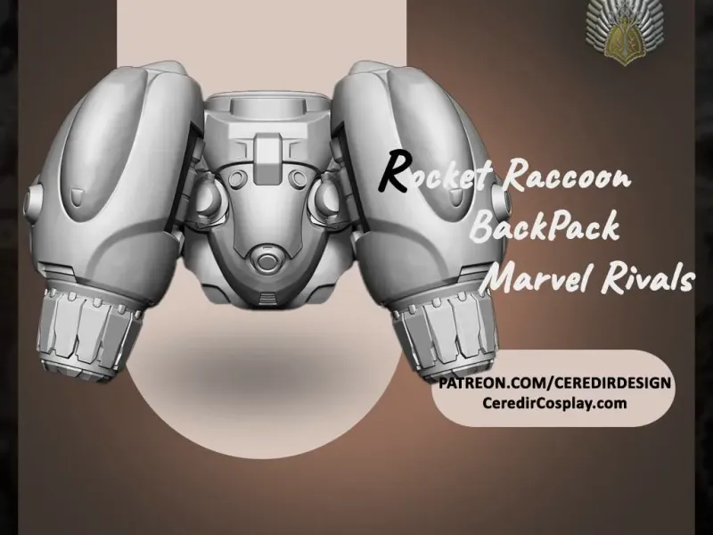 Rocket Raccoon jet PAck Marvel Rivals 3D DIGITAL DOWNLOAD