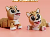 Articulated Corgi dog STL & 3MF – Flexi Print in place-3