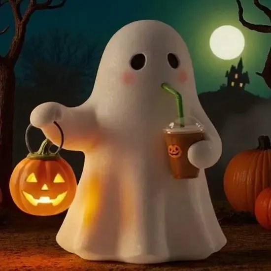 Призрачок - Boo-ccino - Хэллоуин - цветная печать