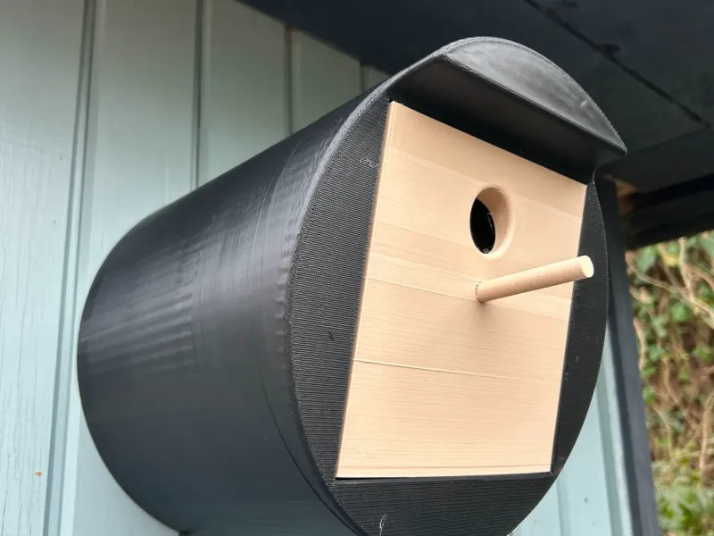 Caja de pájaros / Caja nido - Diseño contemporáneo - Forma cilíndrica