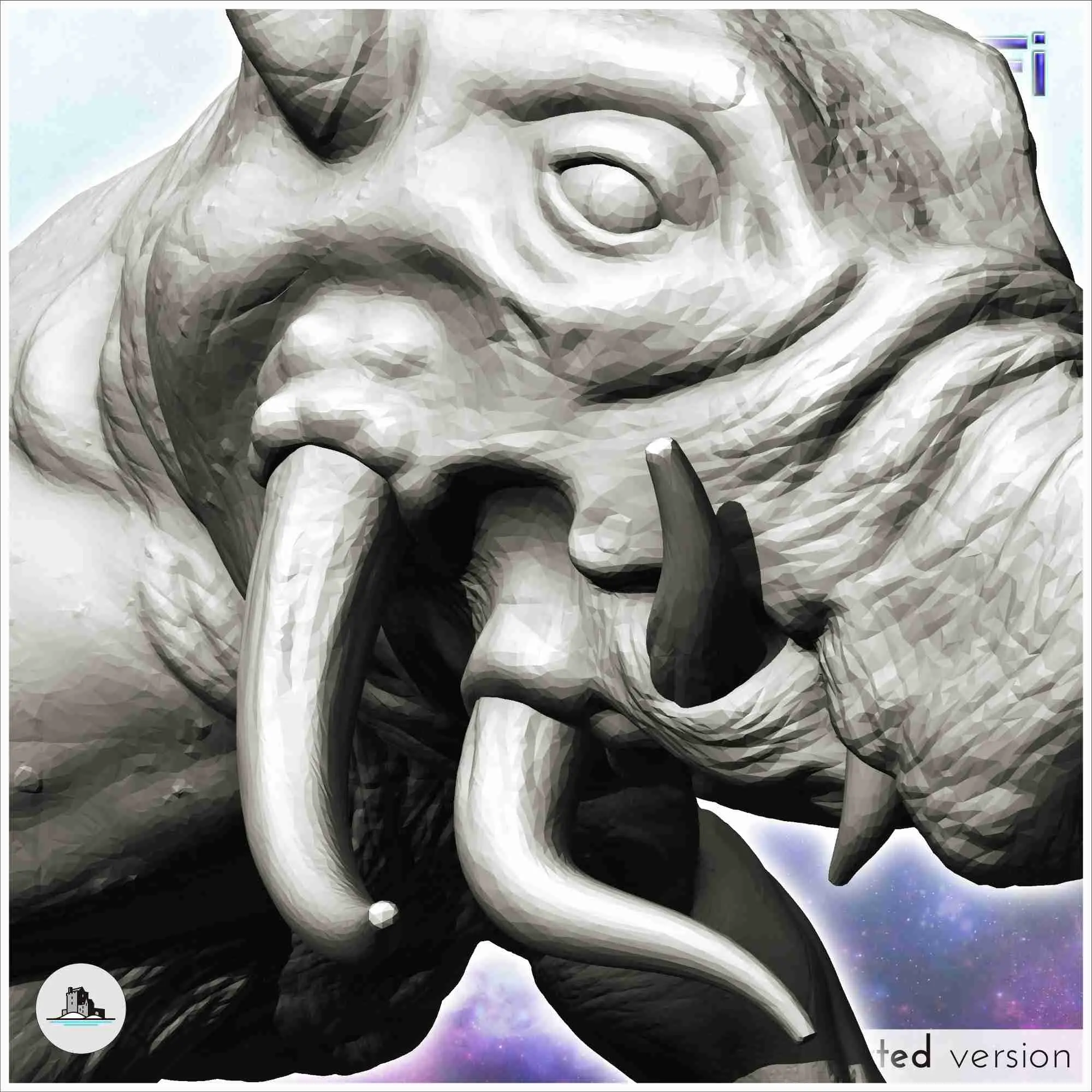 Alien boar creature with double horns and four legs (19) - s