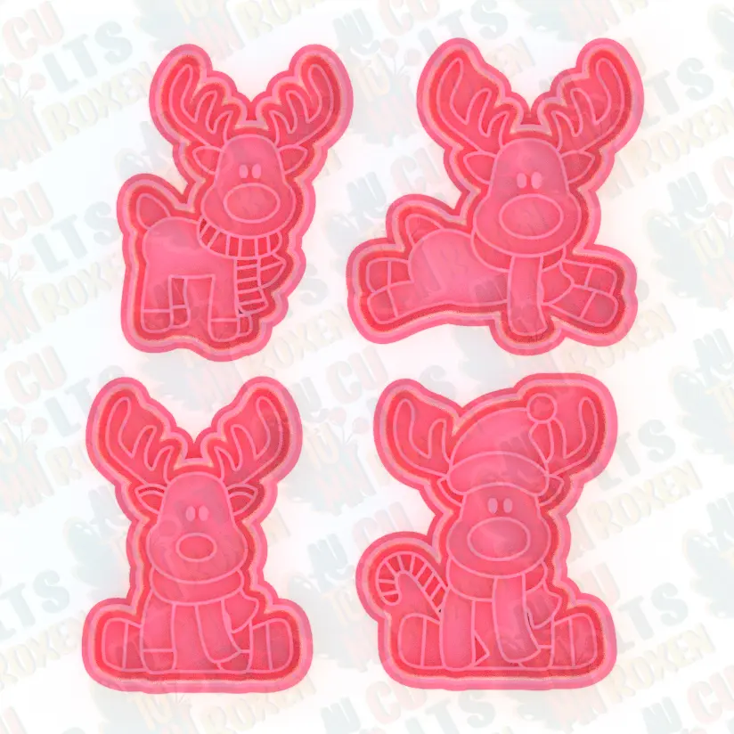 Christmas Deer Cookie Cutter Set Of 4 3d Models Download Creality Cloud 5625