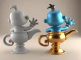 Fun Genie Lamp 3D STL File for Desk Decor Toys 1-3