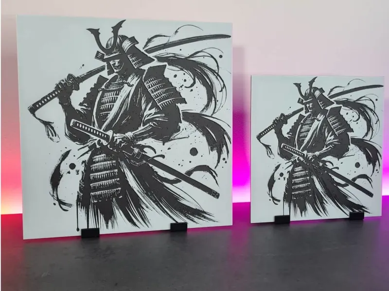 Samurai Black & White - Hueforge