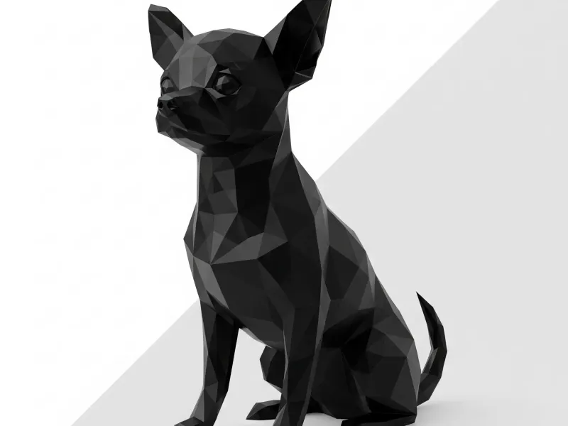 Chihuahua decorativo Low Poly