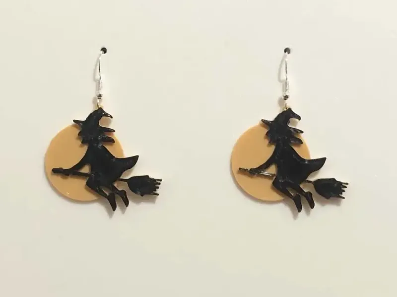 Earring witch moon pendant halloween
