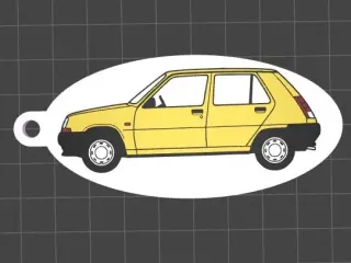 Renault R5 Classic Car Keychain