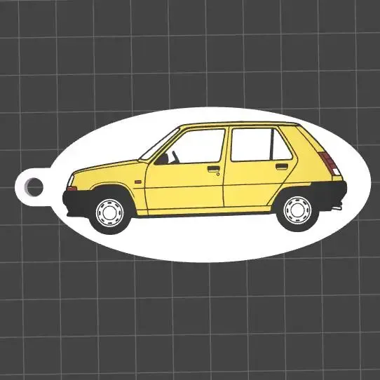 Renault R5 Classic Car Keychain