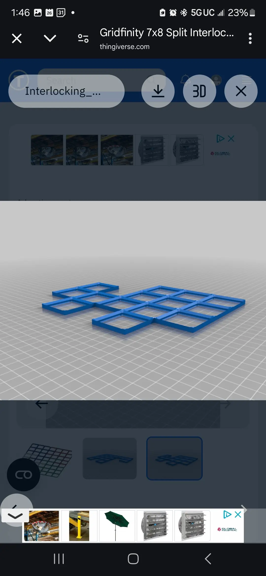 7 × 8 Gridfinity baseplate puzzle interlocking 