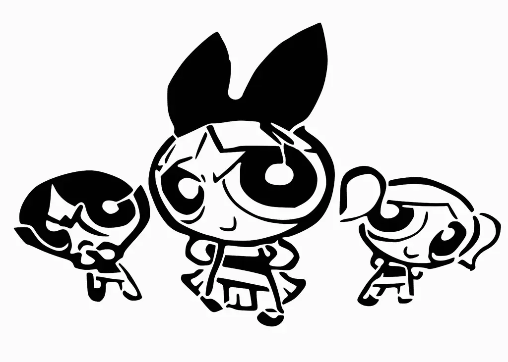 Powerpuff Girls stencil