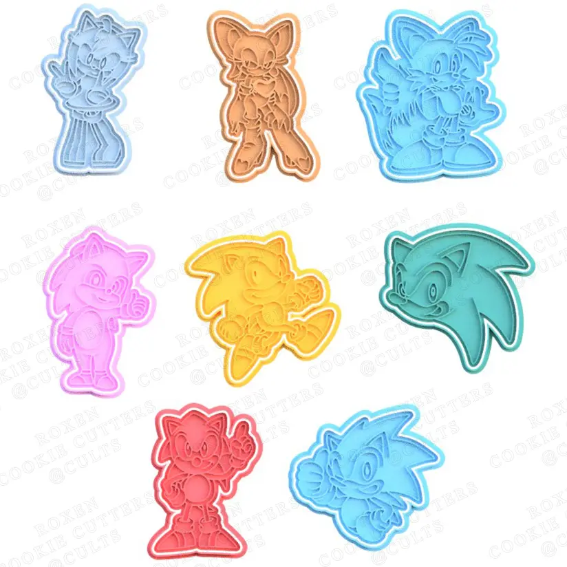 Sonic the Hedgehog cookie cutter set of 8