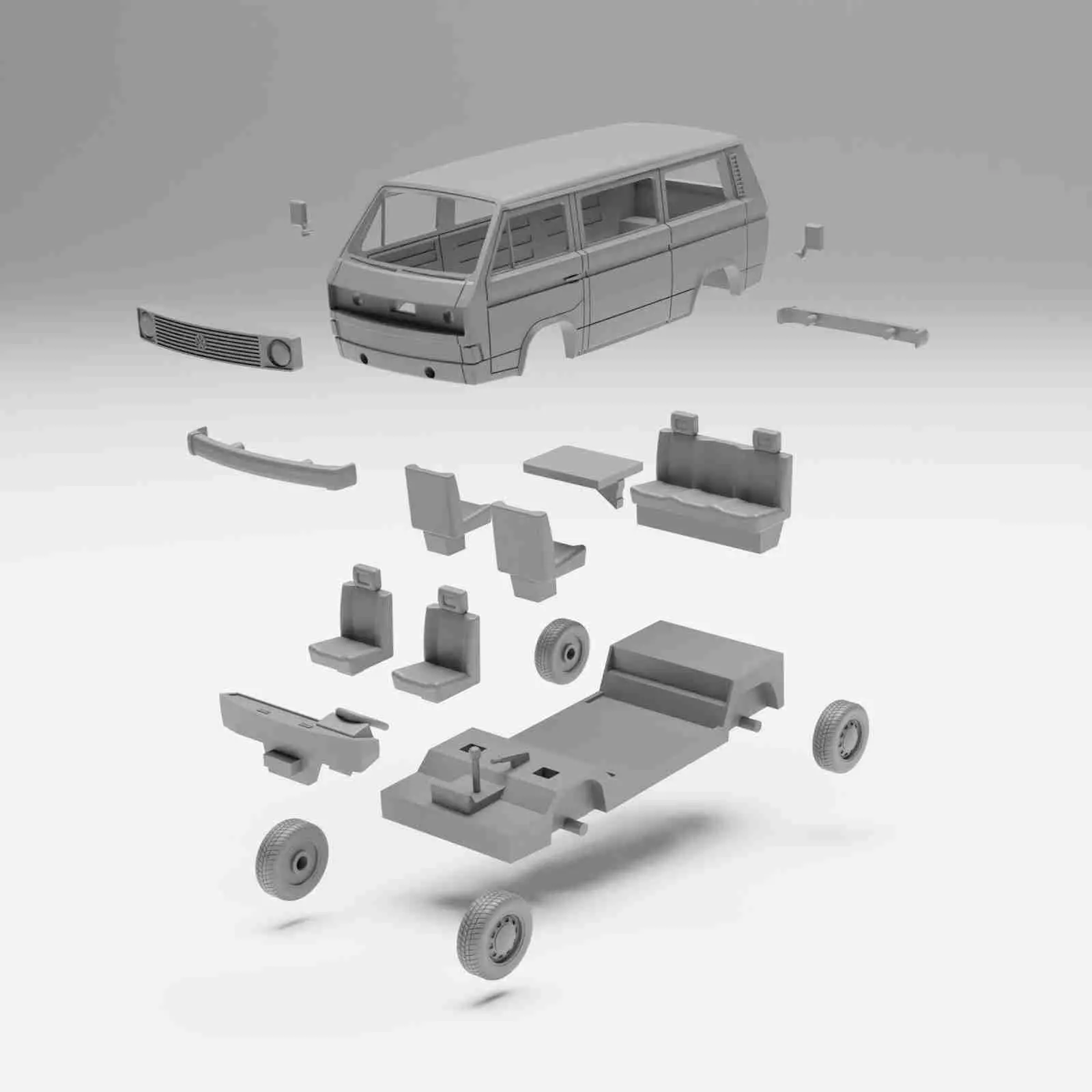 VW T3 - H0 scale van model kit