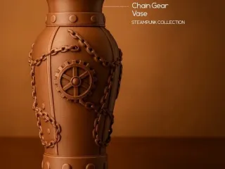 Chain Gear Vase — Steampunk Collection