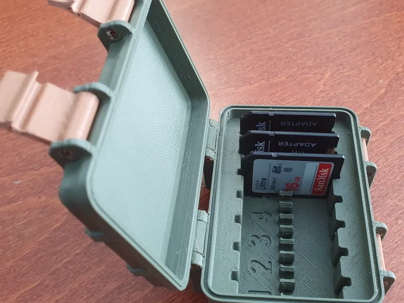 Rugged Box for Secure SD Card Storage.