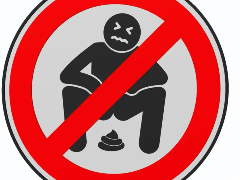 Man Shitting - Traffic Sign Forbidden v2 - Wall Art