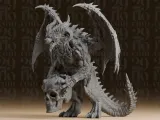 #300_1 Winged Demon Dragon Skull Statue-1