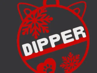 Cat Christmas Ornament with Name "Dipper"