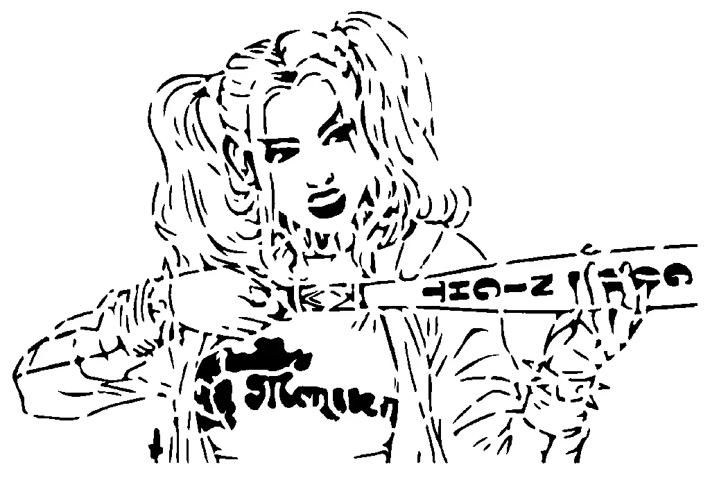 Harley Quinn stencil 16