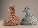 3D Dragon Sculpture Model for Home Decor - STL File-4