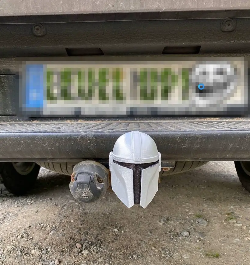 Mandalorian Helmet hitch tow ball cover