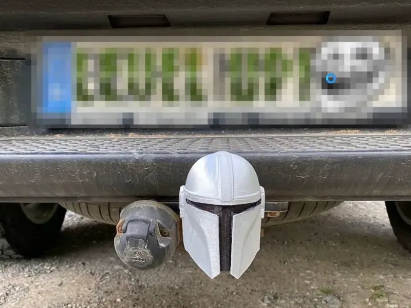 Mandalorian Helmet hitch tow ball cover