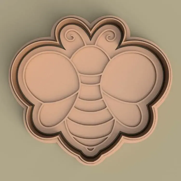 bee cutter + stamp - abeja