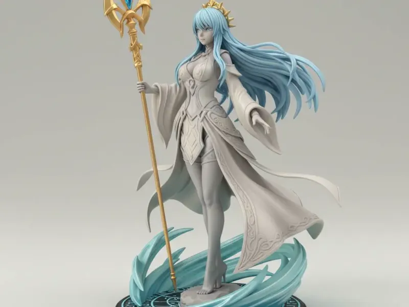 Celestial Tide Sorceress  Arcane Water Priestess 3D Figurine