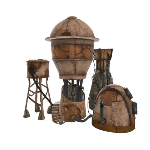 Rustic Steampunk Dome House or Water Station 3D Model STL Pr
